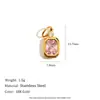 Accesorios de Material para Joyería Colgante Versátil DIY Transfronterizo Europeo y Americano Acero Inoxidable Chapado en Oro de 18K Colgante Cuadrado Diamante Moneda de la Reina