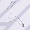 Ins de Otoño e Invierno Europeo y Americano Cadena de Suéter con Colgante de Sonrisa Estrella de Cinco Puntas Collar Cadena para Clavícula de Mujer Acero de Titanio P766-7