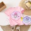Camiseta de Manga Corta Nueva de Verano para Niñas Kulomi Ropa con Lentejuelas que Cambia de Color para Niños Top Camiseta de Algodón Puro Estilo Occidental