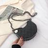 Hilo de Bordado Lingge Bolso de Diseño Nicho 2023 Nuevo Bolso de Mujer Elegante Versátil Bolso Bandolera de Cadena Mini Bolso Media Luna