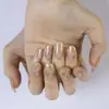 Uñas Portátiles Estampadas Más Vendidas Xiaohongshu Douyin Tendencia Pegatinas para Uñas Uñas Postizas 24 Piezas Uñas Portátiles Otoño e Invierno Venta al por Mayor