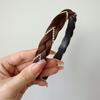 Nueva diadema tipo sándwich con trenza de espiga de pescado y diamantes de imitación, peluca femenina, diadema trenzada de una pieza, tocado de cabello trenzado de celebridades de Internet, venta al por mayor