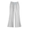 Calça casual estilo americano slim-fit forrada com fleece para o outono, com caimento elegante, adequada para o trabalho, yoga e esportes, com perna levemente flare.