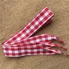 Cordones a cuadros de 2.5 cm estilo británico cordones de tela escocesa zapatos de lona zapatos de cuero cordones para mujer