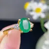 ¡Anillo de Esmeralda Colombiana Natural! Tamaño de la Piedra Principal: 7*9mm, Plata de Ley 925 Incrustada de Precisión