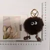 Llavero de Coche Peluche Pequeño Bola de Carbón Piernas Largas Piel Sintética de Visón Colgante de Peluche Decoración para Mochila Coreana Regalo