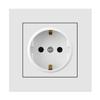 Interruptor de parede de comércio exterior de painel europeu tomada de energia um controle duplo aberto Painel de PC branco interruptor de painel de furo redondo