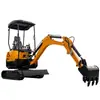 Exportación de excavadoras de orugas todoterreno de 1.8 toneladas, con una excavadora hidráulica multifuncional con accesorio desgarrador de suelo y una pinza