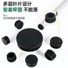Tubo redondo de plástico preto tubo de aço inoxidável tubo galvanizado tampão interno tampão de tubo tampa de extremidade tampa de extremidade tampão de vedação base de pé para mesa e cadeira manga para móveis