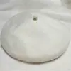 Otoño e Invierno Nuevo Moda Coreana para Mujer Boina de Piel Sintética de Conejo Color Sólido Sombrero Grueso Cálido Sombrero de Yema Artístico Retro