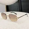 Gafas de Sol sin Marco Cartier de Nuevo Estilo Transfronterizas Europeas y Americanas con un Toque de Moda de Alta Gama, Gafas de Sol con Forma de C, Gafas de Sol de Lujo Ligero