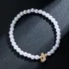 Pulsera Elástica para Mujer Nueva Moda Elegante de Primavera con Perlas de Imitación y Zirconia con Letras