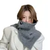 Bufanda de Otoño e Invierno para Mujer Estilo Coreano Cubrecuellos Cálido Protector de Cuello Chal de Punto con Botón de Lana de Moda Cuello Falso