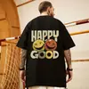 Camiseta de manga corta para hombre verano 2025 impresión de tigrito gordito nuevo ins talla grande para estudiantes estilo Hong Kong holgada media manga