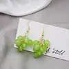 Pendientes de Uva Verde con Perlas Hechos a Mano Nuevos de Primavera y Verano Dulces Estilo Ins Japonés Chica Suave Pendientes de Fruta Yiwu