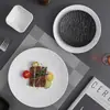 Plato Cerámico Textura Piedra Escarchada Comida Occidental Plato Plano Redondo Tamaño Grande Plato Comida Occidental Plato para Filete Plato Redondo Nórdico Plato Plano Lujo Ligero