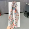 2025 Nuevo Scrunchie Floral Retro Estilo Coreano Goma para el Pelo Pañuelo de Seda Cuerda para el Cabello Diadema Banda Elástica para Mujer