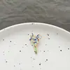Broche de Aleación con Florales, Goteo de Aceite y Pedrería, Versátil, de Moda, para Viajeros, Accesorio de Pin Anti-Exposición para Traje de Mujer, Fabricante en Stock