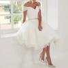 Comercio Exterior Europeo y Americano Amazon AliExpress wish vestido corto sencillo tipo princesa con escote en V hombros descubiertos vestido de novia