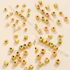 Cobre dorado francés antiguo chapado en oro de 18 quilates amor cuentas sueltas patrón de martillo circonita incrustada cuentas de azúcar pulsera DIY pulsera accesorios de joyería