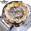 T-WINNER Reloj de Hombre Winner Moda Casual Clásico Popular Diamantes de Imitación Calado Malla con Reloj Mecánico Manual