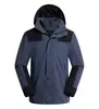 Chaqueta Tres en Uno de Bloques de Color para Otoño e Invierno con Forro de Polar para Hombre, Resistente al Viento, Impermeable, Abrigo Cálido para Exteriores con Personalización de Bordado