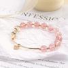 Pulsera de nicho diseño flor de durazno cristal fresa cristal verde fantasma dulce fresca cristal natural regalo
