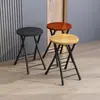 Cadeira Dobrável Sem Encosto, Banqueta Redonda Pequena Portátil de Pernas Altas para Uso Doméstico, Cadeira de Mesa de Jantar, Poltrona Empilhável Simples