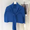 Chal de Aire Acondicionado de Alta Calidad Primavera/Verano 2026 para Mujer, Protector de Cuello Versátil en Forma de T de Color Sólido, Bufanda de Punto para Exteriores