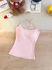 6276# Chica Sexy Dulce Picante Color Bloque Rayado Camisola Pequeña Ropa Exterior para Mujer Sentido del Diseño Con Almohadillas en el Pecho Ropa Interior Espalda Bonita Camiseta sin Mangas