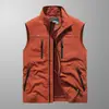 Colete Masculino de Secagem Rápida para Uso Externo - Primavera, Verão e Outono - Multibolsos - Fino - Roupa de Trabalho - Colete - Tamanho Grande - Fornecimento Direto da Fábrica