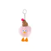 Pequeño Llavero de Bola de Carbón Colgante de Pato de Peluche Piel de Conejo Rex Real Colgante para Bolso Muñeco Llavero para Coche