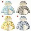 2025 Nova Roupa Infantil Jaqueta Infantil de Penas Mais Veludo Espessada Desenho Animado Jaqueta com Capuz para Bebê Meninos e Meninas Roupas de Inverno