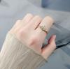 Joyería Transfronteriza Europea y Americana Moda Pulsera Caliente Anillo Copo de Nieve Diamante Elegante Anillo Zircón Hexagonal para Dedo Índice para Mujer