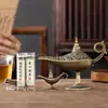 Quemador de Incienso Lámpara Mágica de Aladdín Quemador de Incienso de Bobina de Aleación con Patrón de Nube, Polvo Antiadherente, Madera de Agar, Sándalo, Incienso de Pera de Ganso, Adorno para Ceremonia de Té