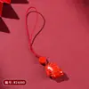 Cadena para Teléfono Colgante Atrae Dinero de Cinabrio Rojo Imperial de Alto Contenido Llavero Adorno del Año de Nacimiento del Caballo del Zodiaco