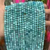 Piedra Cruda de Amazonita Natural Cuentas Facetadas Cadena Larga Cuentas Pequeñas Semi-Terminadas Facetadas Pulsera DIY Collar Joyería en Stock