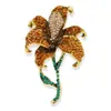 Novo broche de flor de lírio com strass estilo retrô pesado flor grande pin para acessórios de lapela de casaco formal corsage corsage