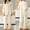 Pijama Feminino do Fabricante para Primavera e Outono, Cardigã com Mangas Longas tipo Algodão, Novo Modelo 2026, Conjunto de Homewear Floral de Alta Qualidade