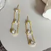 Brincos de Franja com Corrente de Cristal Simples Estilo Feminino Luxo Leve Moda de Alta Qualidade Versátil Únicos