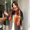 Bufanda Cuadros Clásica Versátil Estilo Británico Chal de Cachemira Sintética Unisex Estilo Pareja Bufanda Caliente de Invierno para el Cuello