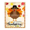 Bandera de Jardín de Acción de Gracias Transfronteriza Pavo Calabaza Animal Festividad Exterior Patio Lino Doble Cara Bandera de Jardín