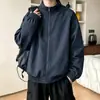 Jaqueta workwear desconstruída, estilosa e cool, jaqueta estilo americano eanclfit, jaqueta de baseball masculina, gola alta, jaqueta de voo de outono