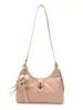 Bolso de Hombro con Patrón de Diamantes de Alto Estilo Nuevo 2026 para Mujer, Elegante Bolso Beige de Lujo Ligero para el Trabajo con Cierre Metálico, Moderno y Versátil
