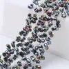 Cuentas Sueltas de Cristal Accesorios para Joyería DIY Cuentas de Vidrio Tallado Forma de Gota de Agua Accesorios para Ropa Color Plateado Agujero Horizontal 5*8mm Gota de Agua