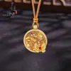 Loja de joias mesmo estilo ouro de areia antiga diamante borboleta janela bússola pingente novo estilo chinês rosa choque diamante borboleta bússola pingente
