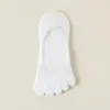 Calcetines de barco de cinco dedos para mujer, verano, algodón puro, absorbentes de sudor, resistentes al olor, calcetines cortos de boca baja, finos, antideslizantes en el talón, calcetines invisibles