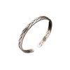 Estilo Étnico Vintage Amor Entrelaçado Cuproníquel Pulseira Aberta Moda Versátil Temperamento Artesanal Torcido Tecido Pulseira de Casal