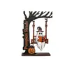 Decoración de Columpio Fantasma de Halloween Transfronterizo Estante de Libros Fantasma de Lectura de Madera Adorno de Esquina de Libros de Escritorio Decoración de Atmósfera