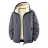 Chaqueta con capucha de lana de cordero ultrasónica de algodón de talla europea transfronteriza para hombre de mediana edad y ancianos, acolchada con terciopelo, talla grande, chaqueta para hombre